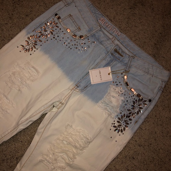 💎 NEW DISTRESSED OMBRE JEANS 💎 NWT - Picture 2 of 5